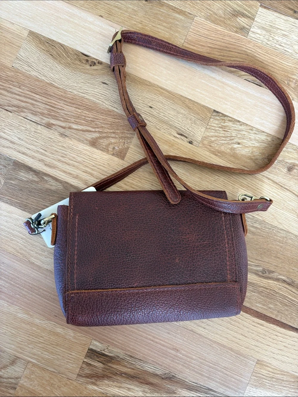 NWT Portland Leather Metro Crossbody color nutmeg